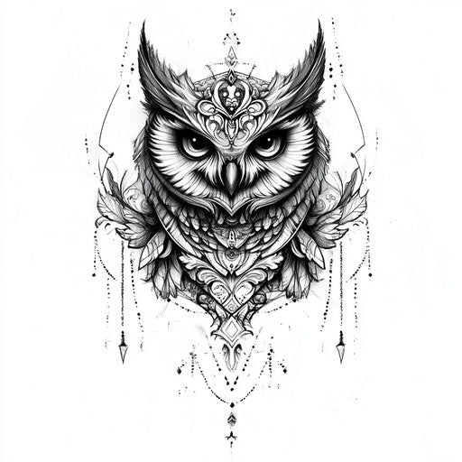 Detailed Owl Neck Tattoo Tattoo Kit