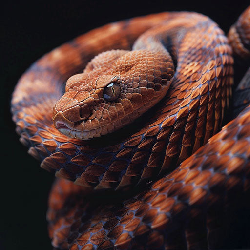 Copperhead snake in movement, Frans Lanting style