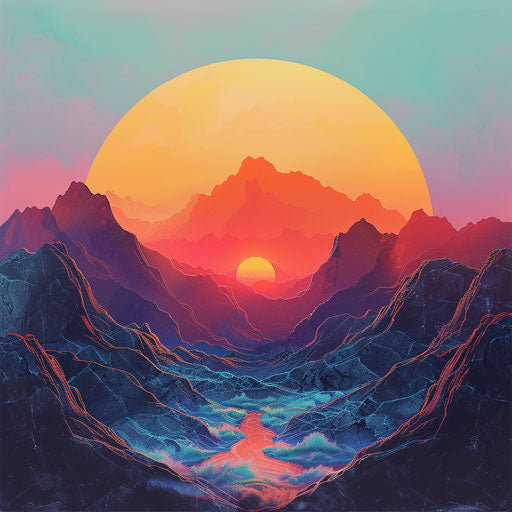 New Dawn Over Mountains