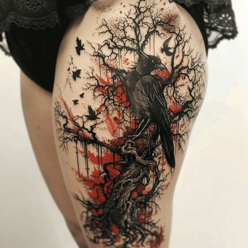 Nature tattoos with gothic elements, like Gerald Brom