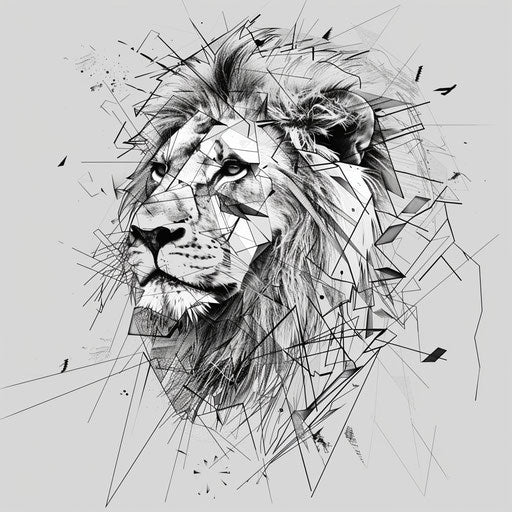 Lion vector illustration in geometric style, identity exploration