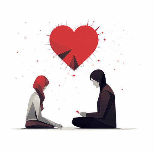 Empathy illustration in minimalist style, on white background