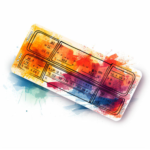 Ticket Clipart in the style of Impressionistic Art