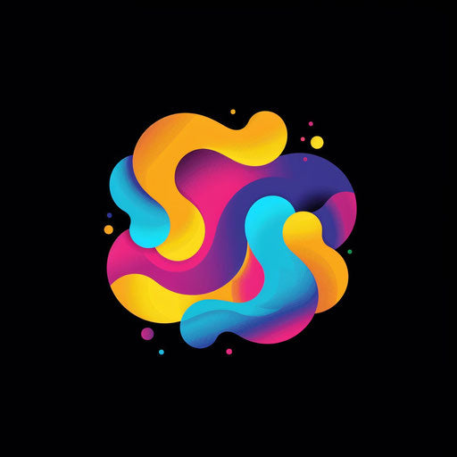 Playful and colorful logo with fun shapes
