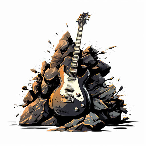 Rock art clip in the style of Chiaroscuro Art, on white background