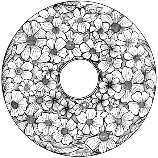 Donut with intricate floral patterns and decorations