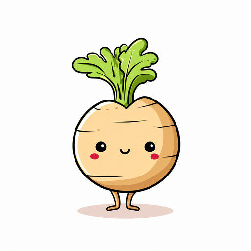 Minimalist style turnip clipart, on white background