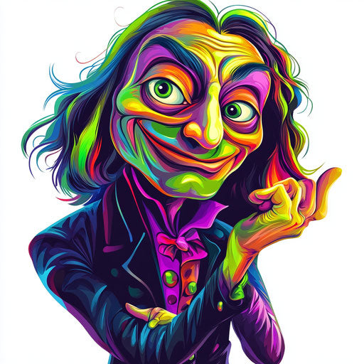 Humorous caricature of a Blaise Pascal clipart