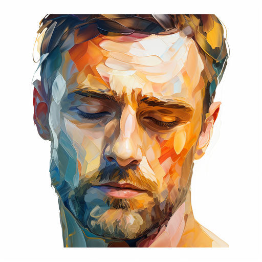 Oil painting style human clipart on white background