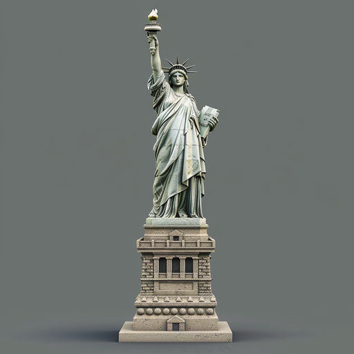 Statue of Liberty clipart with random flat background