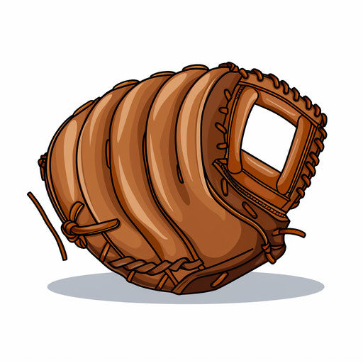 Minimalist baseball glove on white background