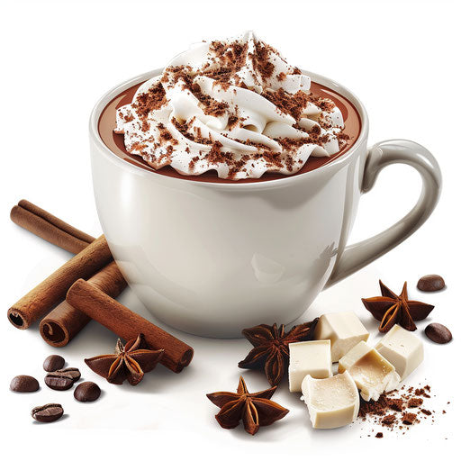 Realistic hot cocoa illustration on white background