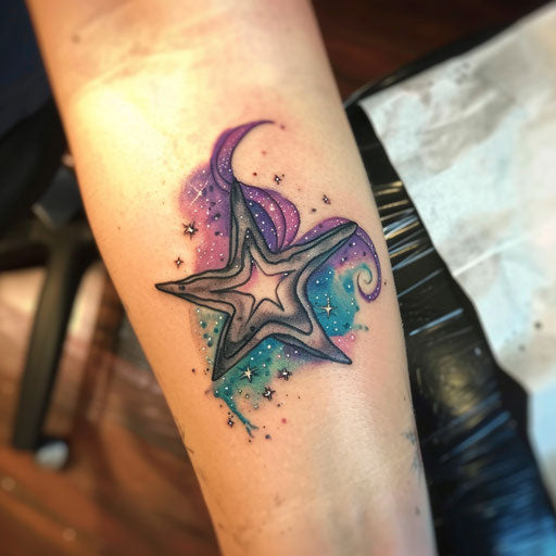 Nautical star merged with galaxy theme
