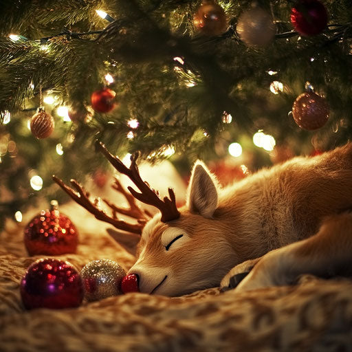 Warm glow near the Christmas tree