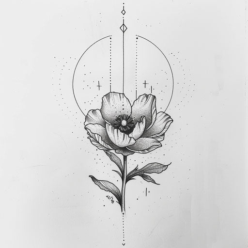 Minimalist flat tattoo sketch for the number 13