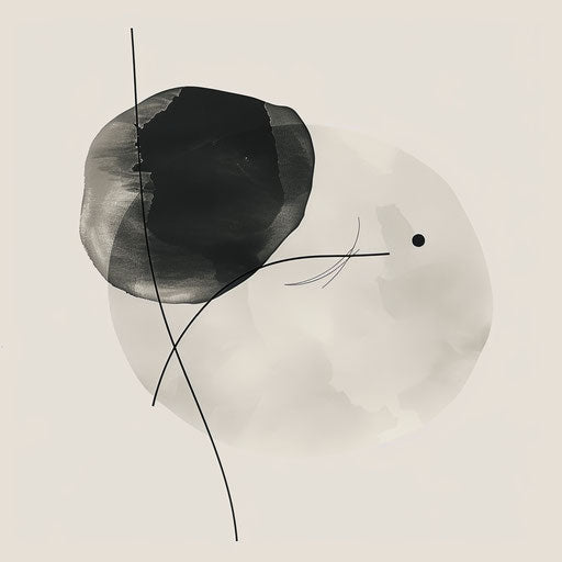 Modern painting logo with sleek, minimalist lines on light grey background