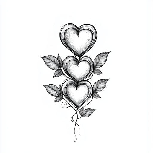 Beautiful flat tattoo sketch mama tattoo intertwined hearts