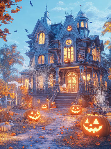 Haunted house for Halloween, detailed puzzle