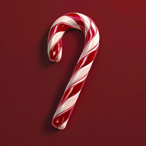 Realistic candy cane on a rich and luminous background