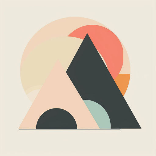 Minimalist pyramid in clipart style with bold outlines and pastel colors
