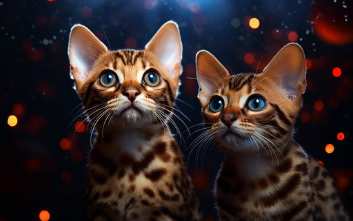 Bengal kittens gazing into space