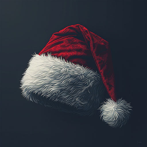 Santa hat on dark charcoal background