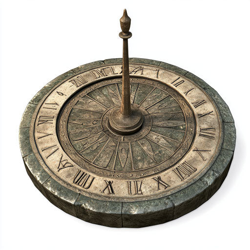 Photorealistic illustration of a sundial