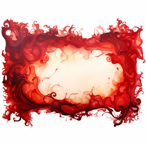 Red border in the style of Oil painting, on a white background