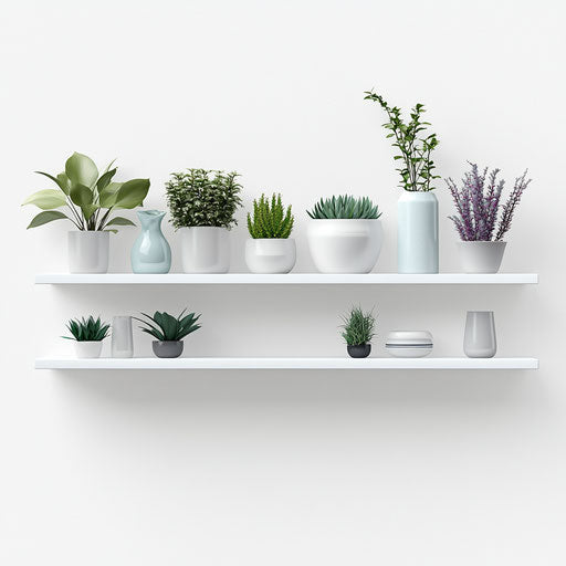 3D Wall Shelf with flat white background, isolated clipart