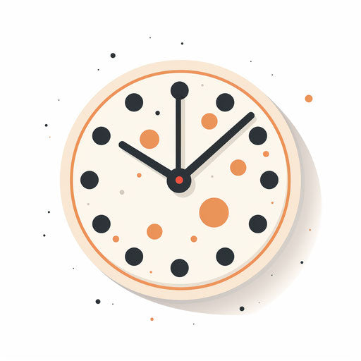 Minimalist style clock on white background