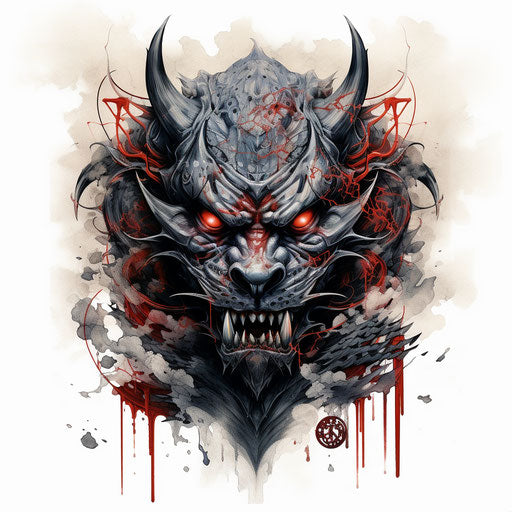 Oath of samurai, art of samurai tattoos, ritualistic masks