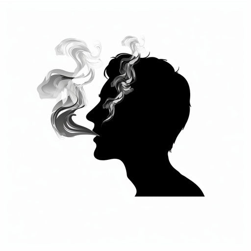 Minimalist smoking clipart on white background