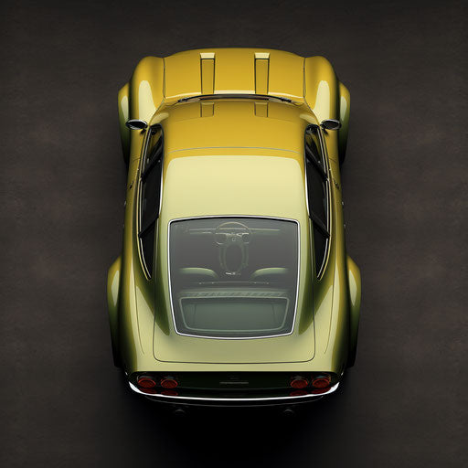 Top view of a classic Aston Martin Vantage