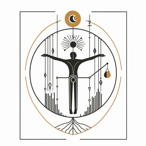 The Hanged Man in Scandinavian minimalist style on white