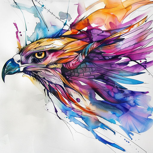Abstract hawk tattoo design