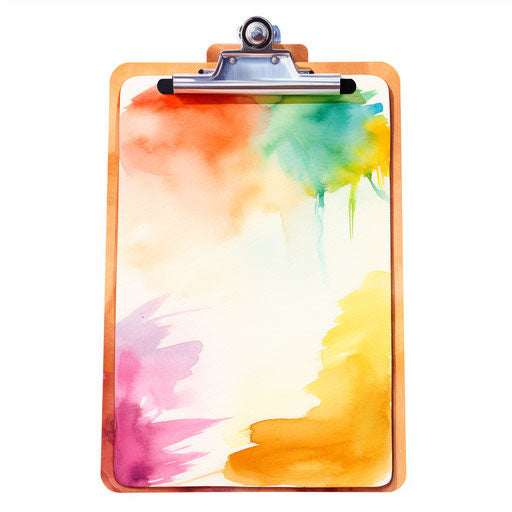 Impressionistic art of clipboard clipart on white background