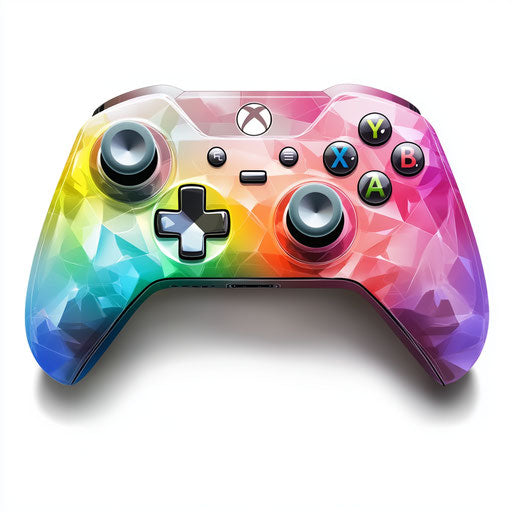 Realistic gaming controller on white background