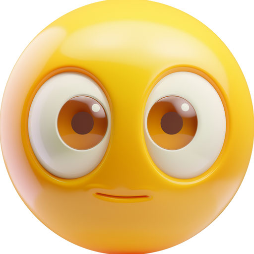 Neutral face in yellow circle on white background