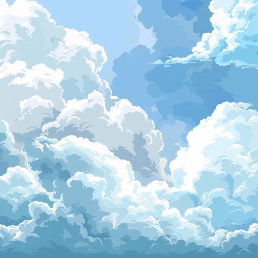 Photo-realistic sky illustration on flat white background