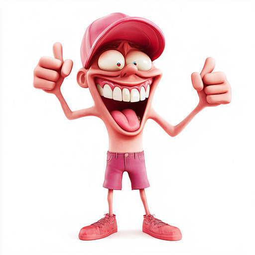 Humorous caricature of a cap clipart with human characteristics