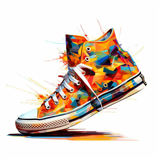 Sneaker illustration in Impressionistic Art style, on white background