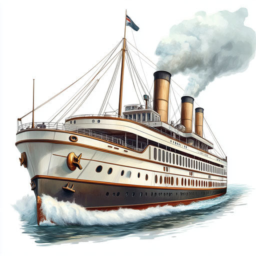 Realistic clipart of a Steamer, high resolution, isolated
