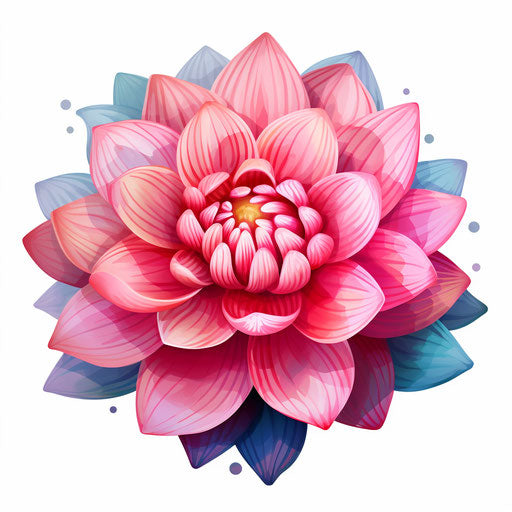 Lotus flower clipart in the style of Chiaroscuro Art, on a white background