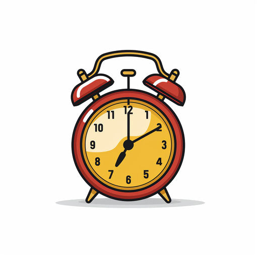 Minimalist alarm illustration on white background