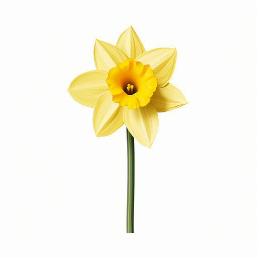 Daffodil clipart in Minimalist style, on white background