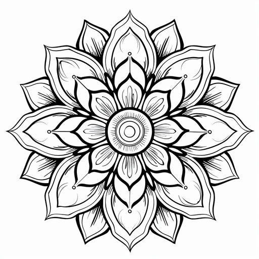 A flower with five petals and a circular center