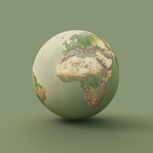 Globe clipart on muted olive background with soft gradients
