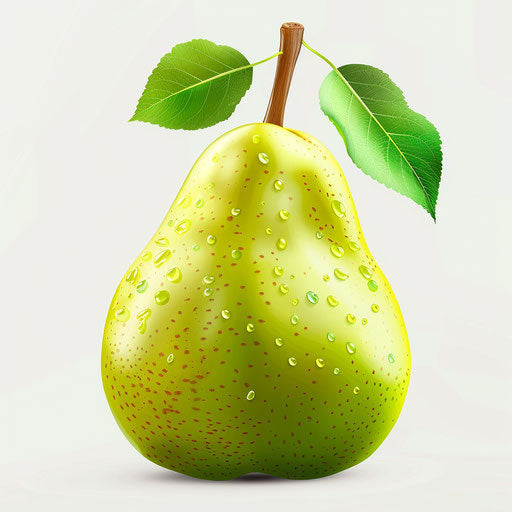 Realistic pear illustration on random flat background