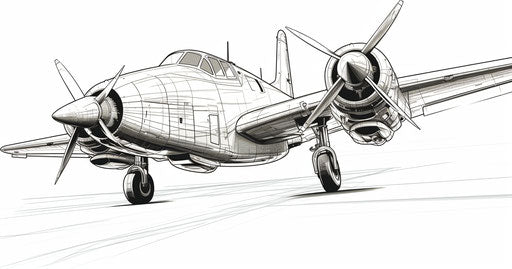 Airplane outline on white background, artistic inspiration