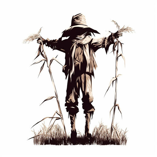Scarecrow in Minimalist style, on white background